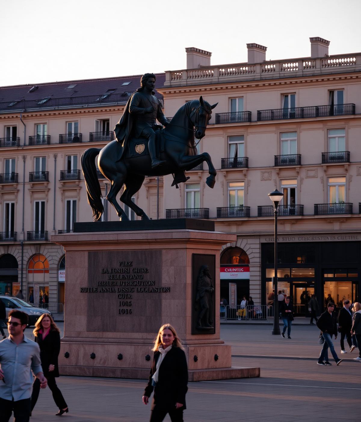La place Bellecour à Lyon et sa statue équestre